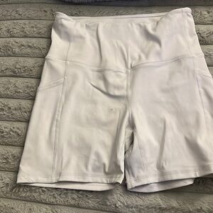 White unworn biker shorts